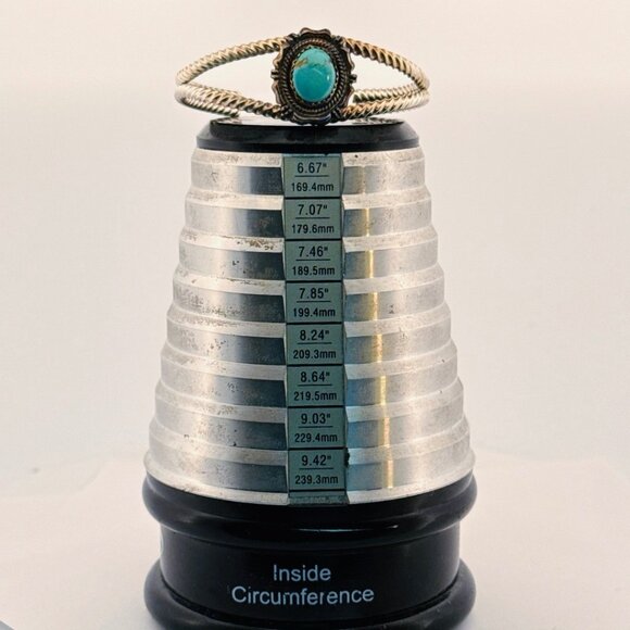 Estate R. Bennett Sterling Silver 925 Turquoise Cuff Bracelet 6" Vintage Navajo - Picture 6 of 9